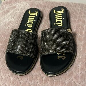 Juicy Couture Rhinestone Slides Sandals